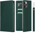 iPhone 12/12 Pro Wallet Case, RFID Blocking Genuine Leather Magnetic Case with Wrist Strap and Card Slots Kickstand Feature Flip Cover