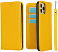 iPhone 12/12 Pro Wallet Case, RFID Blocking Genuine Leather Magnetic Case with Wrist Strap and Card Slots Kickstand Feature Flip Cover