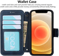 iPhone 12 Mini Wallet Case with Wrist Strap, PU Leather Kickstand Holder Case with Card Slots Magnetic Cover Case