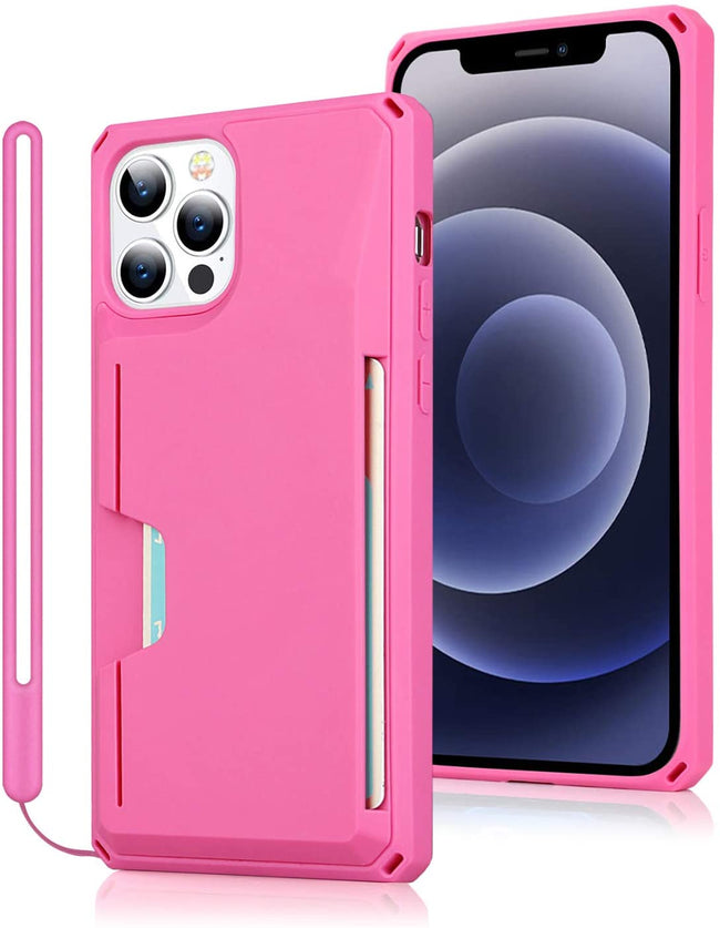 iPhone 12 Pro Max Wallet Case, Slim Protective Kickstand Case with Credit Cards Holder and Wrist Strap for iPhone 12 Pro Max