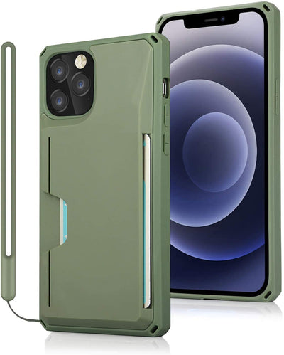 iPhone 12 Pro Max Wallet Case, Slim Protective Kickstand Case with Credit Cards Holder and Wrist Strap for iPhone 12 Pro Max