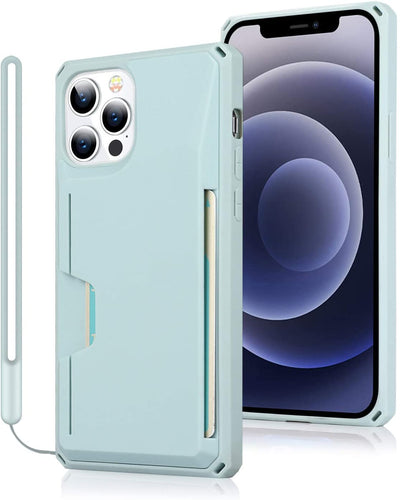 iPhone 12 Pro Max Wallet Case, Slim Protective Kickstand Case with Credit Cards Holder and Wrist Strap for iPhone 12 Pro Max