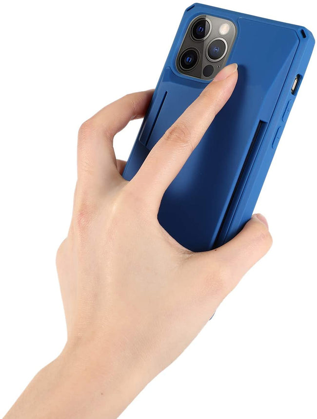 iPhone 12 Pro Max Wallet Case, Slim Protective Kickstand Case with Credit Cards Holder and Wrist Strap for iPhone 12 Pro Max