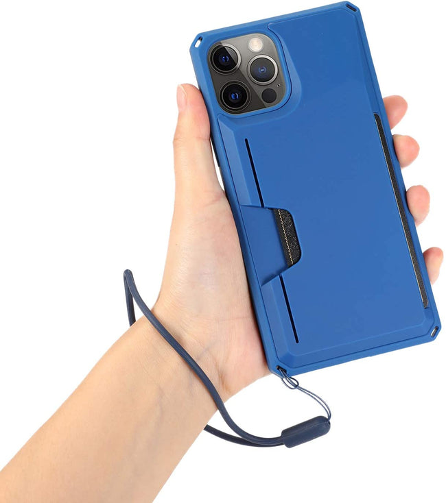 iPhone 12 Pro Max Wallet Case, Slim Protective Kickstand Case with Credit Cards Holder and Wrist Strap for iPhone 12 Pro Max