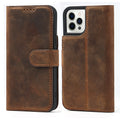 iPhone 12 & iPhone 12 Pro Case with Card Slots Holder and Wrist Strap Premium PU Leather Kickstand Double Magnetic Clasp Shockproof Flip Folio Cover