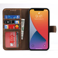 iPhone 12 & iPhone 12 Pro Case with Card Slots Holder and Wrist Strap Premium PU Leather Kickstand Double Magnetic Clasp Shockproof Flip Folio Cover