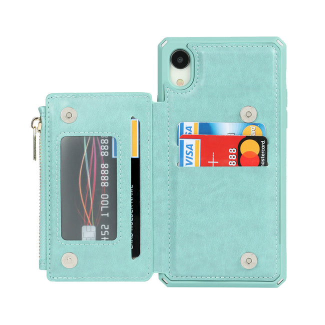 IPHONE 12 MINI WALLET CASE WITH WRIST STRAP, PU LEATHER KICKSTAND HOLDER CASE WITH CARD SLOTS MAGNETIC COVER CASE